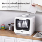 COMFEE' Portable Dishwasher Countertop with 5L Built-in Water Tank, No Hookup Needed, 6 Programs, 360° Dual Spray, 192�?High-Temp& Air-Dry Function, Mini Dishwasher for RVs, White