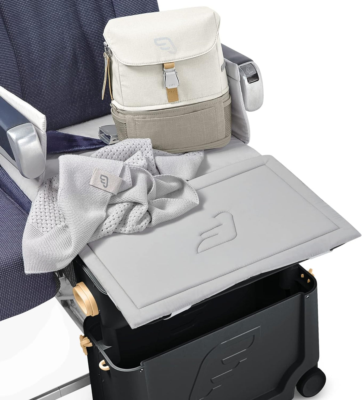 JetKids by Stokke Travel Bundle - Includes Kid’s Ride-On Suitcase & In-Flight Bed + Crew BackPack - Best for Ages 3-7