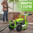 Greenworks Pro Brushless 3000 PSI (CSA Certified) 2.0 GPM Max / 1.1 GPM Electric Pressure Washer (Rugged Steel Frame  25 FT Hose  35 FT GFCI Power Cord)