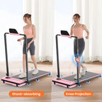 ANCHEER Portable Folding Walking Pad 300lb, 7.5 MPH Under Desk Treadmill with Remote Control & LED Display,2 in 1 Walking Pad Treadmill for Home/Office/Exercise(Pink)