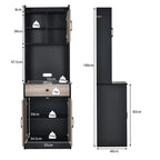 Giantex Kitchen Buffet Storage Cabinet, 3-Door Wood Tallboy with Drawer Spacious Countertop