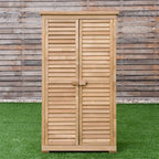63" Wooden Outdoor Storage Shed Garden Tool Cabinet Waterproof Portable Shed with Latch Detachable Shelves