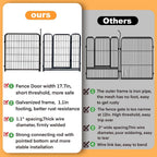 Tall Garden Fence with Gate 48 in(H)×27 in(L) 12 Panels Total 26.6 Ft(L)  Garden Fencing to Keep Dogs Out  Heavy Duty Iron Metal Animal Barrier Fence  Flower Bed Fencing