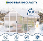 6 x 10 ft Greenhouse  Greenhouses for Outside  Polycarbonate Greenhouse with Aluminum Frame  Lockable Door and Ajustable Roof Vent for Backyard  Green Houses for Outside Garden Backyard  Patio