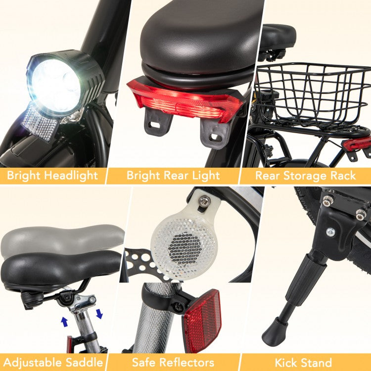 Folding Electric Bicycle with 500W Brushless Motor and Dual Disk Brakes