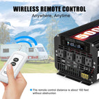 5000 Watt Power Inverter 12V to 110V 120V for Vehicle, Solar Inverter System, Heavy Duty, RV, Truck, Off Grid,Camping with 4 AC Outlets, LCD Display, Wireless Remote Control, Car Power Inverter