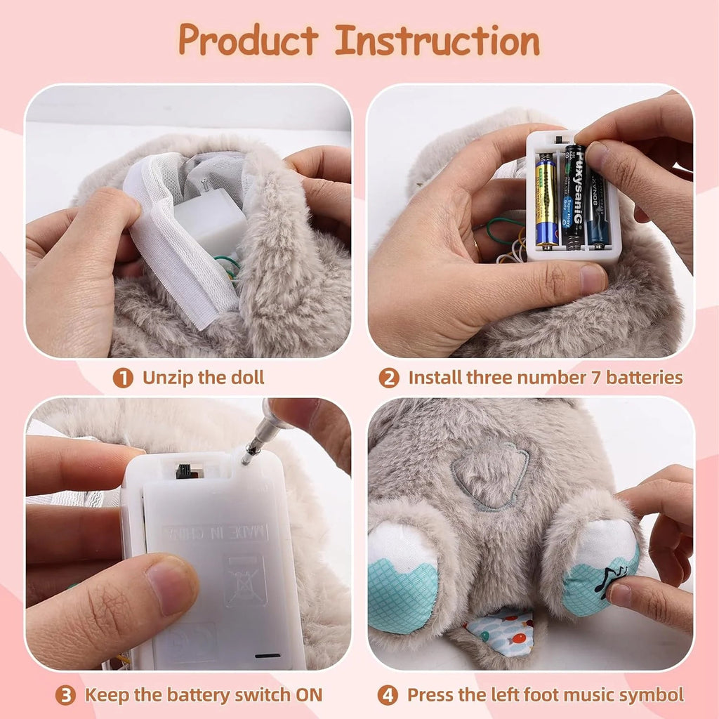 Baby Sound Machine Soothe Snuggle Otter, Sensory Details Music Lights Rhythmic Breathing Motion Musical Baby Toy Plush for Newborns (Battery Not Includ)