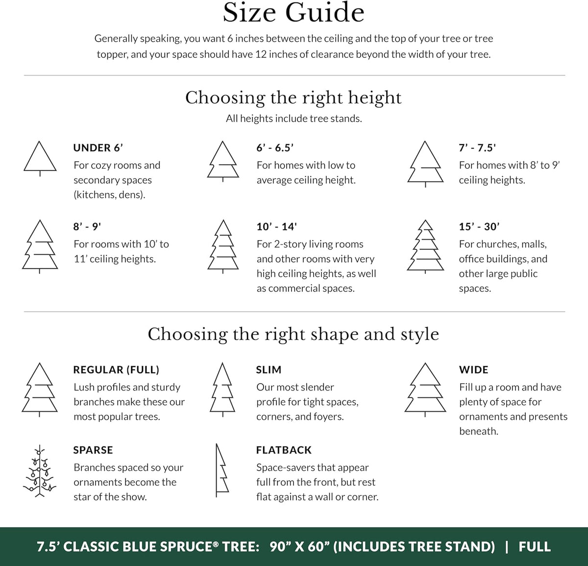 Balsam Hill 7.5ft Pre-Lit Classic Blue Spruce - Artificial Christmas Tree with 1000 Clear Incandescent Lights, Easy Plug Technology, Premium Stand for Indoor Holiday Decorating