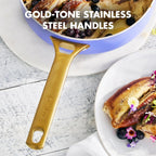 Reserve Hard Anodized Healthy Ceramic Nonstick 10 Piece Cookware Pots and Pans Set, Gold Handle, PFAS-Free, Dishwasher Safe, Oven Safe, Black