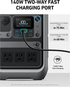 Anker Portable Power Station SOLIX C300  288Wh LiFePO4 Battery  300W (600W Surge) Solar Generator  140W Two-Way Fast Charging  for Outdoor Camping  Traveling  and Emergencies (Solar Panel Optional)