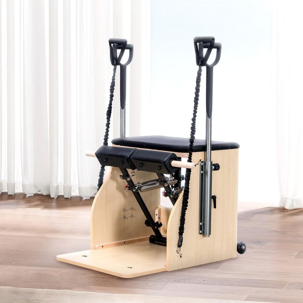 Pilates Chair, Split-Pedal Stability Combo Chair with Handles,Pilates Reformer Machine,Pilates Equipment for Home Or Studio Use