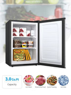 3.0 Cu.Ft Compact Upright Freezer Single Door Refrigerator with Stainless Steel Door