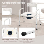 3-in-1 Bedside Commode Chair, Height Adjustable Toilet Seat, Portable Toilet Bath Shower Chair for Elders