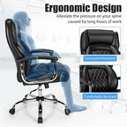 500 LBS Big & Tall Office Chair, Extra Wide Seat Leather Executive Chair, Height Adjustable Swivel Computer Desk Chair