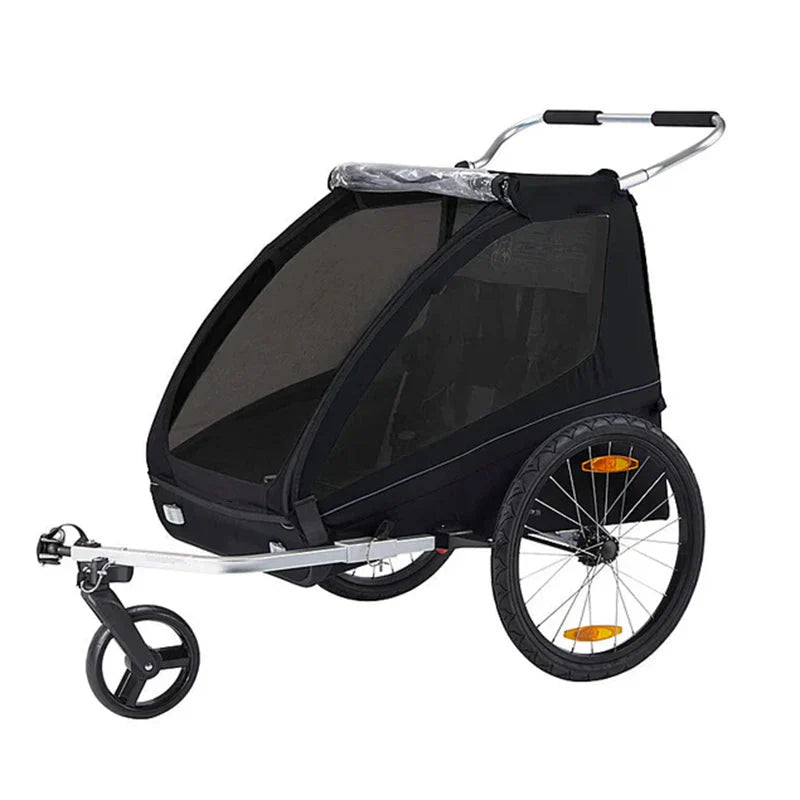 2-Seat Bicycle Trailer and Stroller 鈥�Black