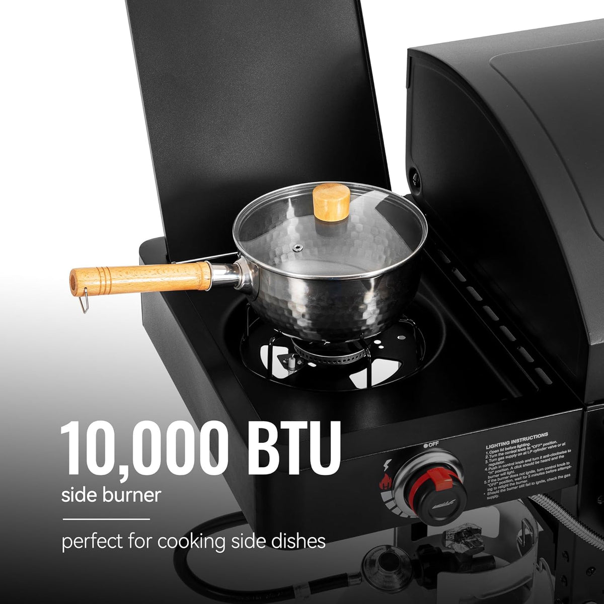 2-Burner Gas and Charcoal Grill Combo with Offset Smoker & Side Burner  34 000 BTU Dual Fuel Grill  1020 Sq. In. Cooking Area  Ideal for Outdoor Cooking  Black  ZH3005Y-SC