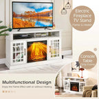48" TV Console with 18" Fireplace Insert, Fireplace TV Stand for TVs up to 50 Inches, 1400W Electric Fireplace Heater