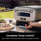 Ninja Artisan Outdoor Pizza Oven  12-inch  3-minute Pizza  Neapolitan  Thin Crust  New York Chicago  Custom  700F Max Temperature  Electric Heat  Bake  Broil  Proof  Warm  MO201