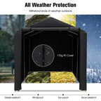 7 x 5.2 FT Outdoor Storage Shelter with Waterproof Cover, Heavy Duty Portable Storage Tent for Bikes, Garden Tools, Motorcycles