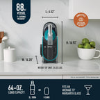 SLUSHi with RapidChill Technology, 88 oz. Frozen Drink & Slushie Machine, 5 Preset Programs, Margaritas, Frappés, and More, Premium Accents, Black, FS301