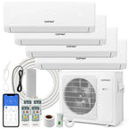 36K BTU 4 Zone Mini Split Air Conditioner, 23 SEER2 WiFi Enabled Ductless Split AC Unit with Heat Pump Full Set, Energy Star Certified