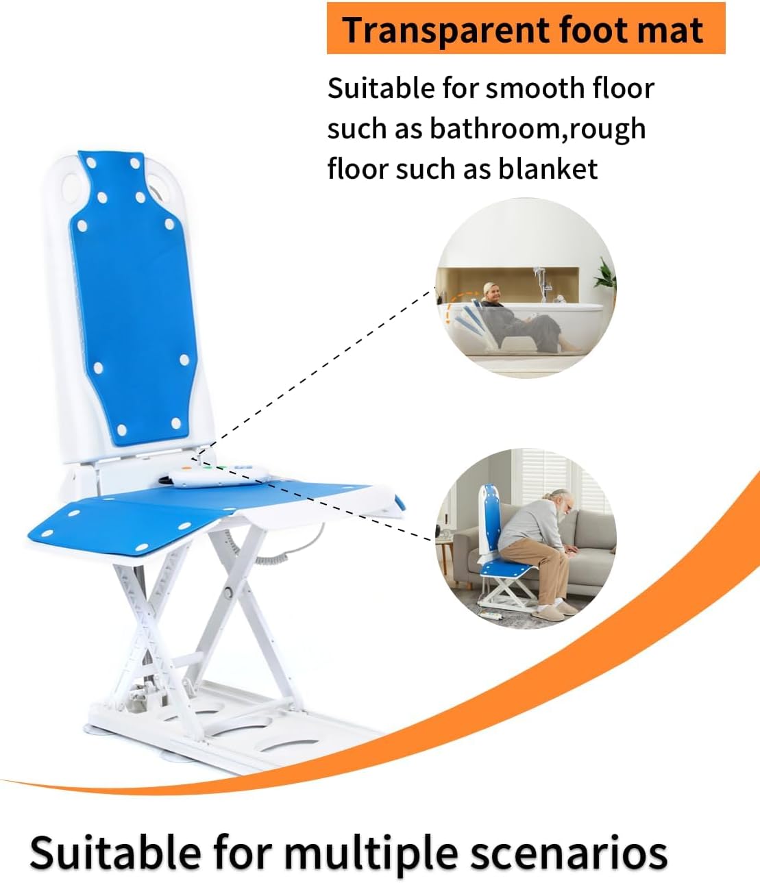 Electric Chair Lift, Get Up from Floor, Floor Lift for Elderly, Can be Raised to 20��, Help You Stand Up Again, Support Up to 300 LBS, Item Weight 30 LBS