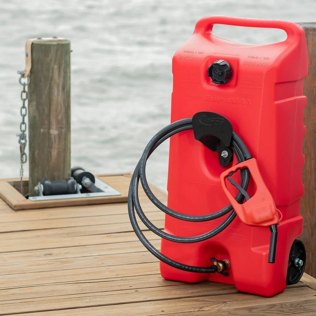 14 Gallon Portable Gas Fuel Tank with Pump, 2 Pack, Red