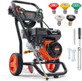 VEVOR Gas Powered Pressure Washer 3400 PSI 2.6 GPM  with Spray Gun and Extension Wand  5 Quick Connect Nozzles  Copper Pump