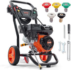 VEVOR Gas Powered Pressure Washer 3400 PSI 2.6 GPM  with Spray Gun and Extension Wand  5 Quick Connect Nozzles  Copper Pump