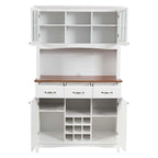 Wood Buffet Hutch Cabinet Kitchen Hutch Sideboard Kitchenware Server with 3 Large Drawers & 9 Wine Grids