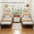 Folding Bed with Mattress 75" x 31" Cot Size Folded Bed, Rollaway Guest Bed Portable Foldable Extra Bed for Adults Daybed with 5" Memory Foam Mattress Space-Saving Sturdy Metal Grid Frame