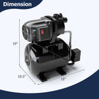 1200W 1.6HP Shallow Well Pump with Pressure Tank, 1000GPH Booster Water Pump Garden Farm Irrigation Jet Pump