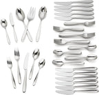 Lenox Silverware Set, Cantera 65-Piece Flatware Set, Service For 12, Dishwasher Safe, 18/10 Stainless Steel, Knives Spoons And Forks Sets, Home And Kitchen Serving Utensils (Silver, 65 Pieces)