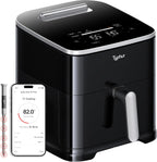 Typhur Sync 8QT AI Smart Air Fryer with Built-in Wireless Meat Thermometer, 9-in-1 XL Non Toxic Ceramic Airfryer, 450°F Max, Cooks 6lb Whole Chicken, Quiet & Dishwasher Safe, 120V