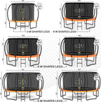 JUMPZYLLA Trampoline 8FT 10FT 12FT 14FT 15FT 16FT Trampoline with Enclosure - Recreational Trampolines with Ladder and AntiRust Coating, ASTM Approval Outdoor Trampoline for Kids