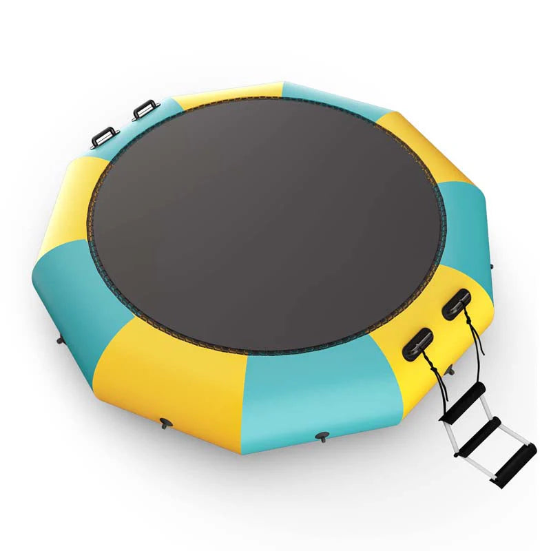 12 FT Inflatable Water Bouncer Trampoline Portable Bounce Swim Platform for Lakes Pools Calm Sea