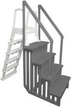 Select Anti-Slip in-Pool Steps | Gray | for Above Ground Swimming Pools | Can Mount to Decks 48" to 54" H | Safety Stairs Capacity Up to 300 lbs