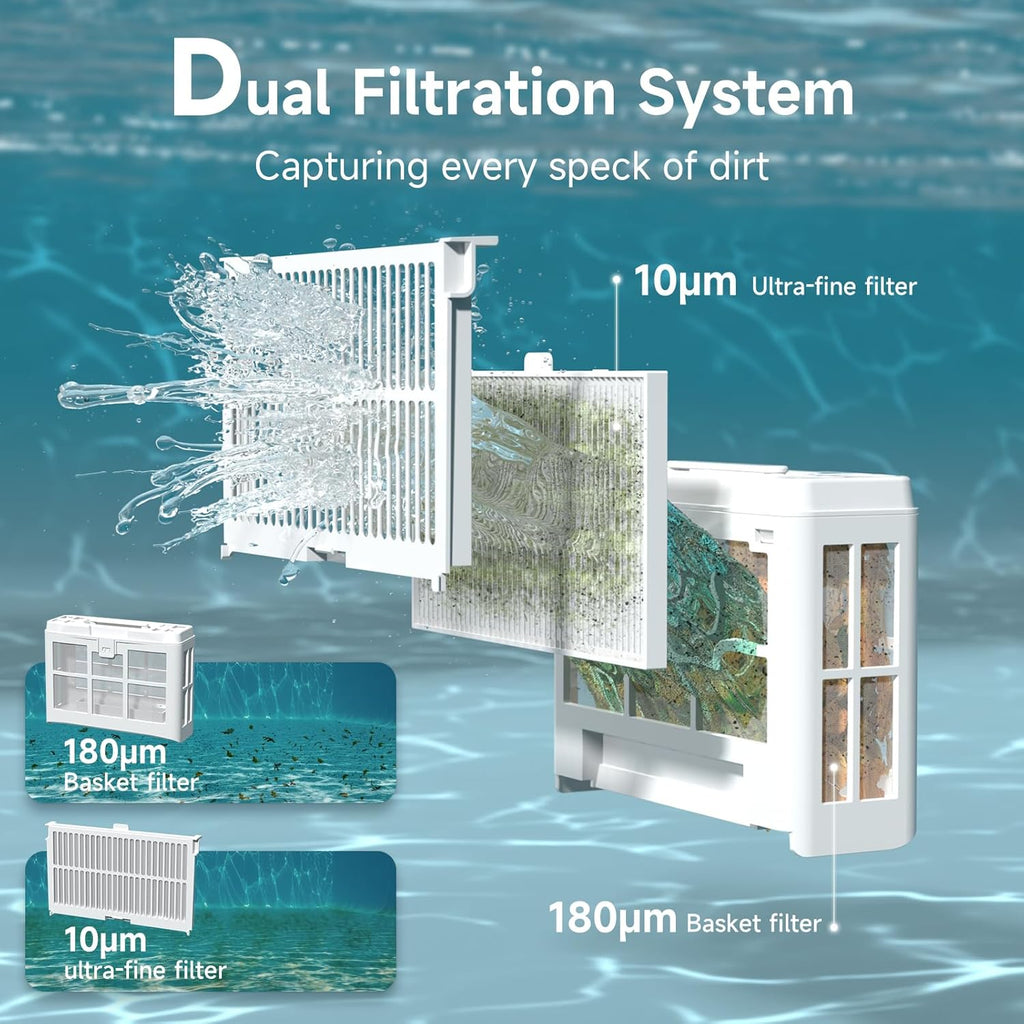 (2026 Upgraded) WYBOT C2 Cordless Robotic Pool Cleaner  Dual Filtration  Wall Climbing & Waterline Cleaning  App Scheduling  Smart Navigation  Pool Vacuum for Inground/Above Ground Pools-2152 Sq.ft