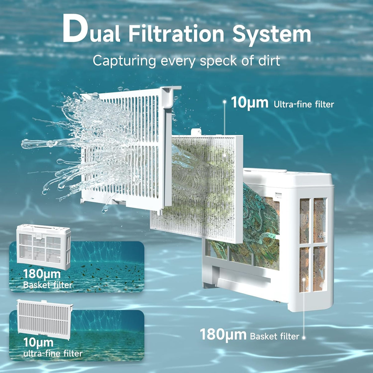 (2026 Upgraded) WYBOT C2 Cordless Robotic Pool Cleaner  Dual Filtration  Wall Climbing & Waterline Cleaning  App Scheduling  Smart Navigation  Pool Vacuum for Inground/Above Ground Pools-2152 Sq.ft