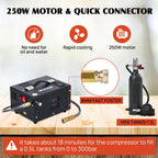 NUOGE Pcp Air Compressor,4500Psi 12V DC or 110V AC W/Converter Paintball/Scuba Tank Compressor Pump
