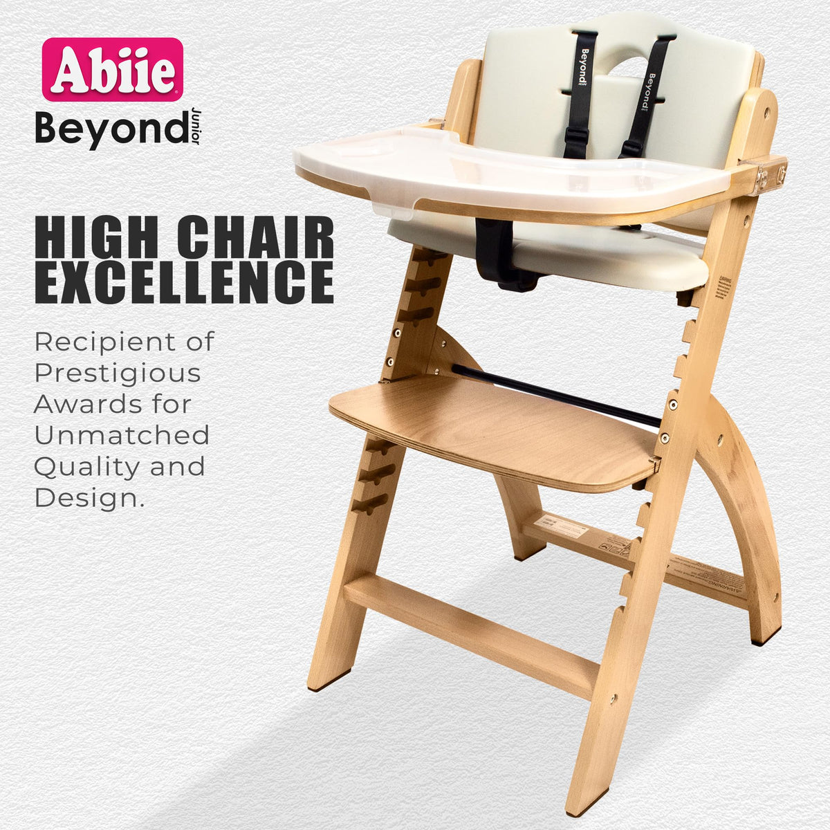 Abiie 3-in-1 Convertible Wooden High Chair for Babies & Toddlers