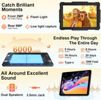 EHFiDC Tablet 10 Inch Android 16 Tablets, 32GB RAM 128GB ROM 2TB Expand, 2.2GHz Octa-Core, 6000mAh, 5G WiFi, HD IPS Display, Widevine L1, Drop-Proof EVA Case