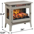 Duraflame 3D 24 W x 23.4 H x 12.9 D 34.1lb Infrared Electric Fireplace Stove - Cream