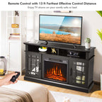 48" TV Console with 18" Fireplace Insert, Fireplace TV Stand for TVs up to 50 Inches, 1400W Electric Fireplace Heater