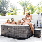 INTEX 28451EP PureSpa Greystone Deluxe Spa Set: Includes Energy Efficient Spa Cover and Wireless Control Panel �C Spa Control App �C Built-In FastFill Inflation System �C 6 Person Capacity �C 77" x 28"
