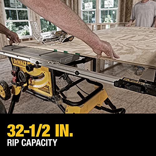 DEWALT 10 Inch Table Saw, 32-1/2 Inch Rip Capacity, 15 Amp Motor, With Rolling