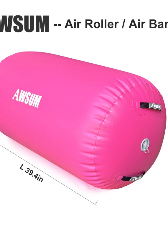 AWSUM Inflatable Air Gymnastics Mat 10 ft 13 ft 16 ft Training mat 4 inches Thick tumble track Air Roller with Electric Pump for Home/Gym