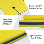 18 x 6 FT Floating Water Pad, 3-Layer XPE Foam Water Mat with Rolling Pillow, Floating Island for River Lake Ocean