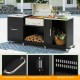 Outdoor Grill Table with Sink and Drainage Heavy Duty Metal Grill Cart