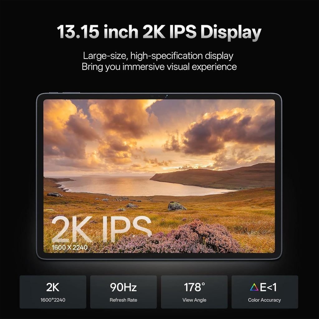 13 Inch Android 16 Tablet, 40GB+128GB+2TB Expand, 1600*2240 90Hz ???? IPS Display, 11000mAh Battery+ 20W Fast Charging, Octa-Core Processor, Wi-Fi & BT5.0, GPS, Large Screen Tablet with Case